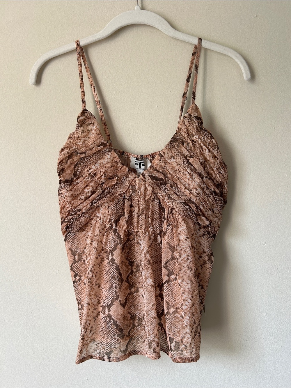 Robert Rodriguez Nougat Python Print Vickie Ruched Cami